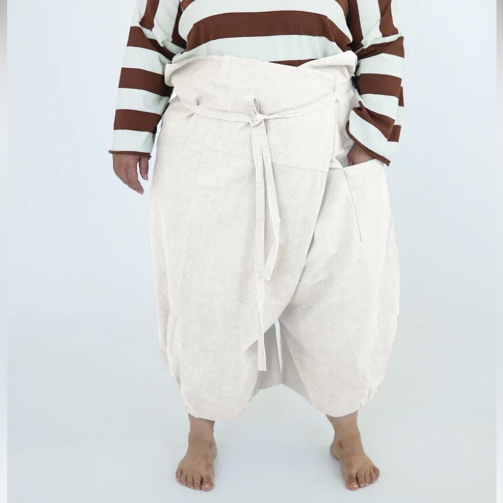 State The Label bisque wrap pants, short hem